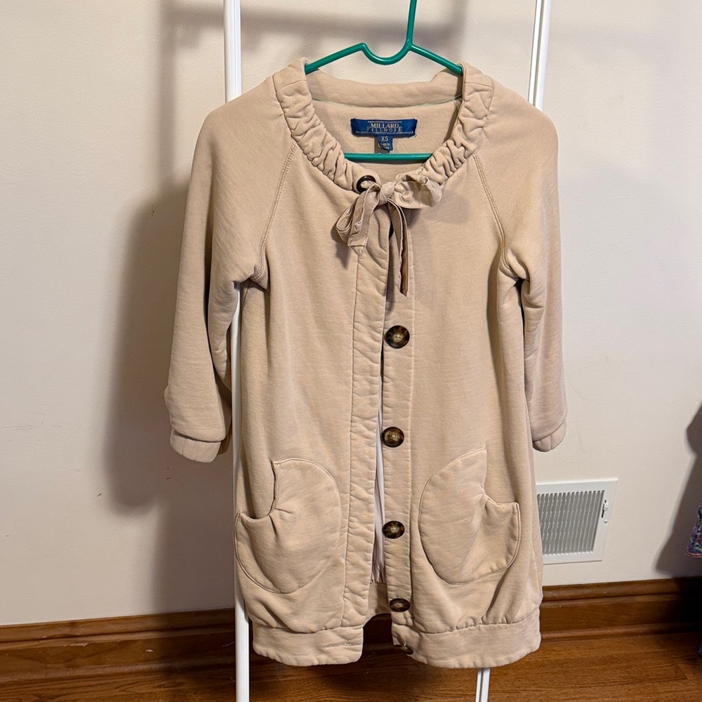 Millard Fillmore cotton sweatshirt jacket - size XS